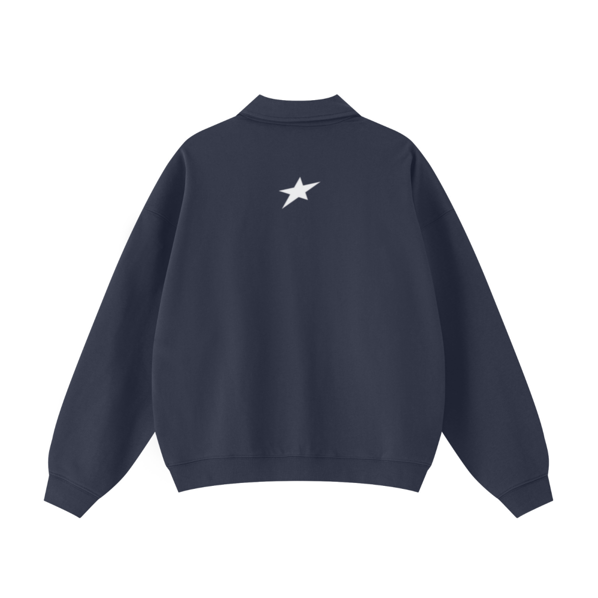 445GSM Unisex Heavyweight Zip-Up Collared Sweatshirt Navy Blue